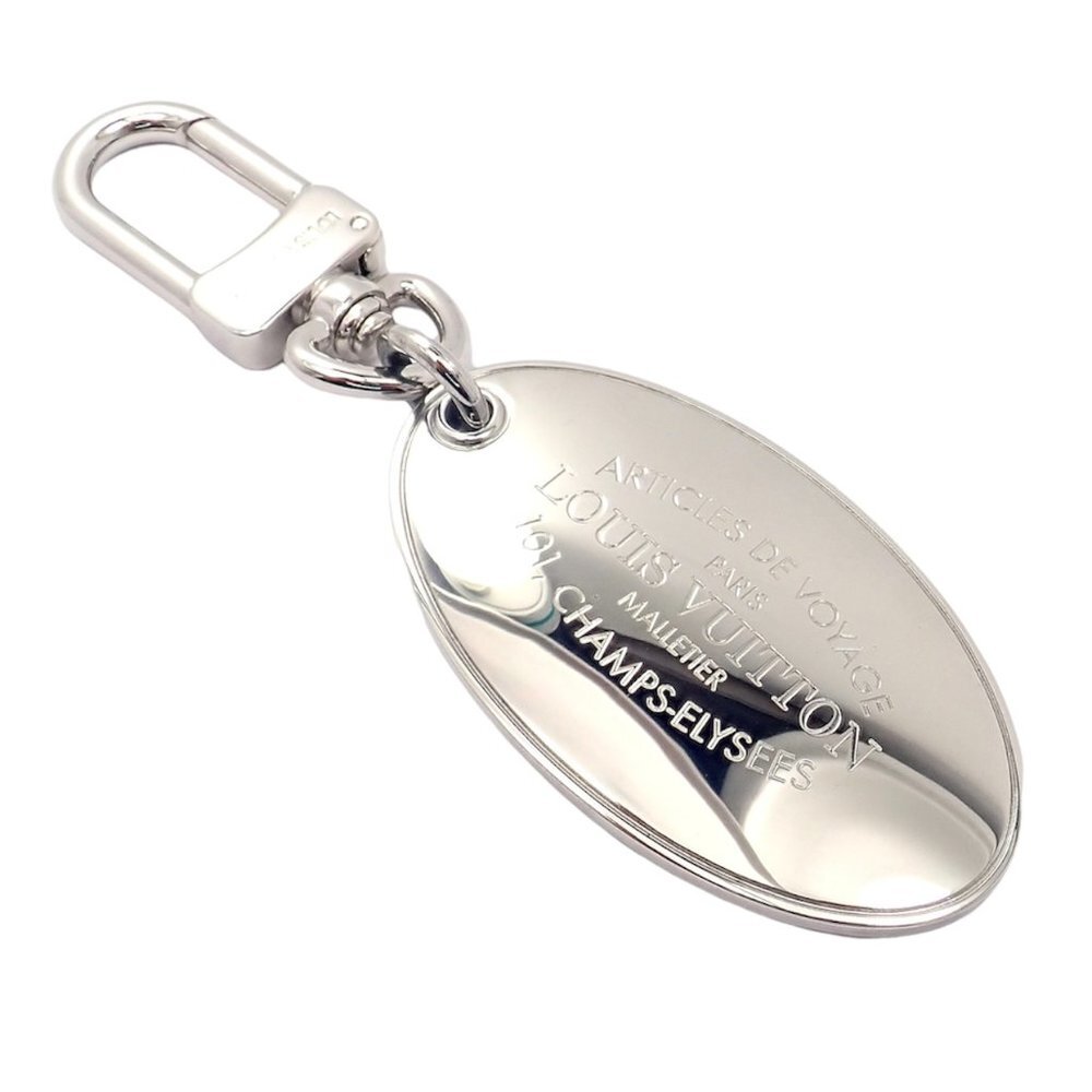 Authentic Louis Vuitton LV Large Stainless Steel Luggage Tag Key Chain CK 1100​ - Picture 9 of 9